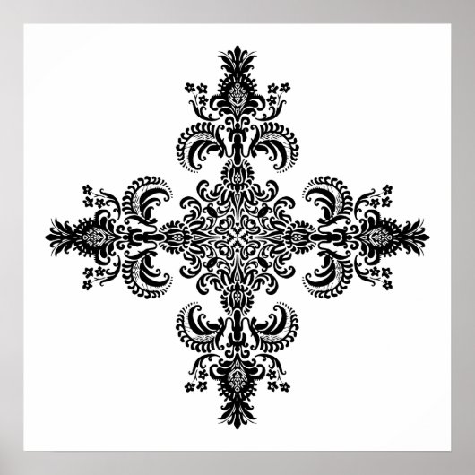 Fleur de lis Meditation 4 corners Poster (Voorkant)
