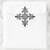 Fleur de lis Meditation 4 corners Ronde Sticker (Tas)