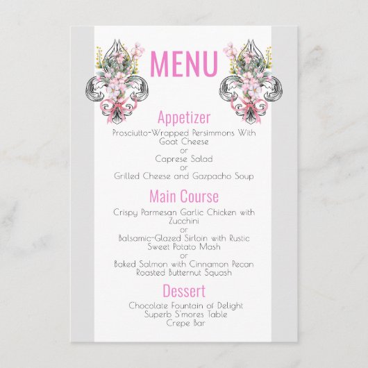 Fleur De Lis | Menu Cherry Blossom 4,5 x 6,25 inch (Voorkant)