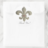 Fleur de lis met bling ronde sticker (Tas)