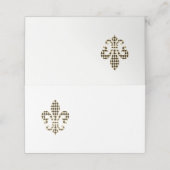 Fleur de Lis met Diamantpatroon Plaatskaartje (Buitenkant ongevouwen)