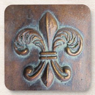Fleur De Lis, met een druk van koper Bier Onderzetter