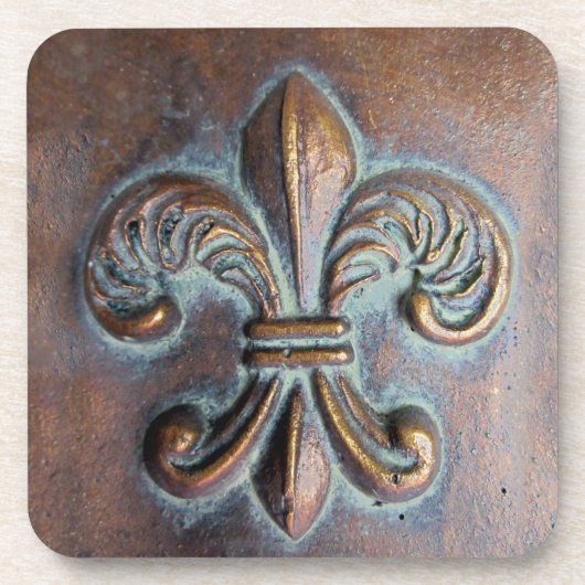 Fleur De Lis, met een druk van koper Bier Onderzetter (Voorkant)