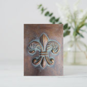 Fleur De Lis, met een druk van koper Briefkaart (Staand voorkant)