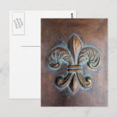 Fleur De Lis, met een druk van koper Briefkaart (Voorkant / Achterkant)