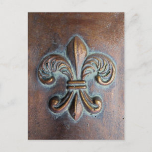 Fleur De Lis, met een druk van koper Briefkaart