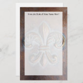 Fleur De Lis, met een druk van koper Briefpapier (Voorkant / Achterkant)