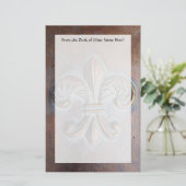 Fleur De Lis, met een druk van koper Briefpapier (Staand voorkant)