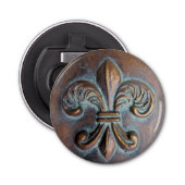 Fleur De Lis, met een druk van koper Button Flesopener (Voorkant)