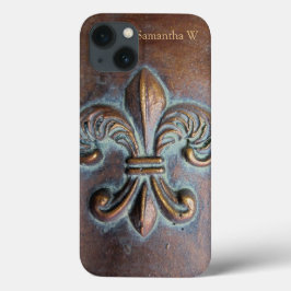 Fleur De Lis, met een druk van koper iPhone 13 Hoesje