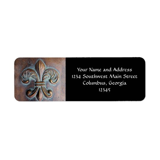 Fleur De Lis, met een druk van koper Etiket (Voorkant)