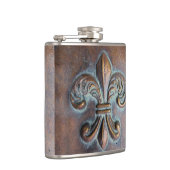 Fleur De Lis, met een druk van koper Heupfles (Rechts)