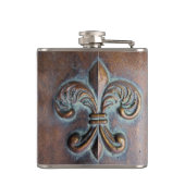 Fleur De Lis, met een druk van koper Heupfles (Achterkant)