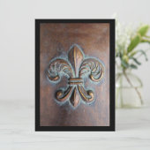 Fleur De Lis, met een druk van koper Kaart (Staand voorkant)