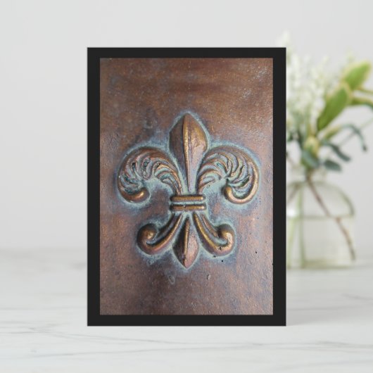 Fleur De Lis, met een druk van koper Kaart (Staand voorkant)