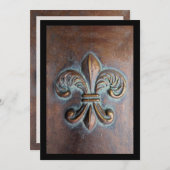 Fleur De Lis, met een druk van koper Kaart (Voorkant / Achterkant)