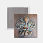 Fleur De Lis, met een druk van koper Magneet (Voorkant / Achterkant)