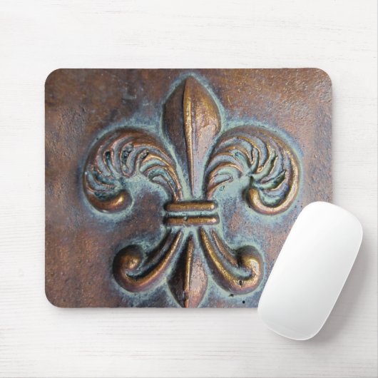 Fleur De Lis, met een druk van koper Muismat (Met muis)