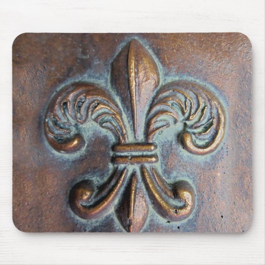 Fleur De Lis, met een druk van koper Muismat (Voorkant)