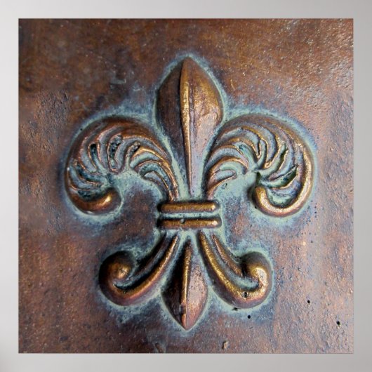 Fleur De Lis, met een druk van koper Poster (Voorkant)