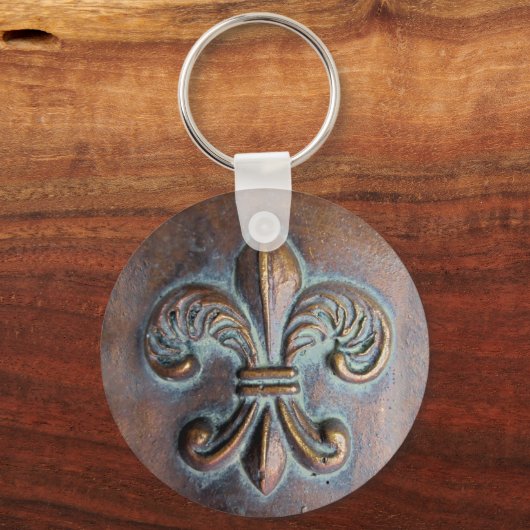 Fleur De Lis, met een druk van koper Sleutelhanger (Achterkant)
