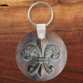 Fleur De Lis, met een druk van koper Sleutelhanger (Voorkant)