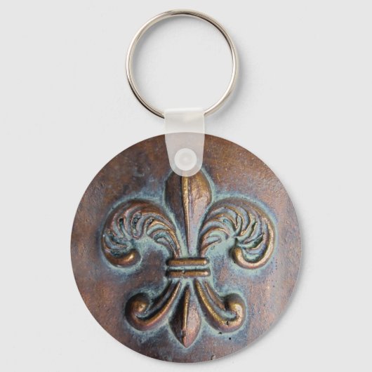 Fleur De Lis, met een druk van koper Sleutelhanger (Achterkant)