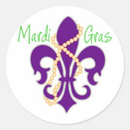 Fleur De Lis met kralen Ronde Sticker