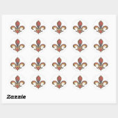 Fleur de Lis met patroon 02 Ronde Sticker (Vel)
