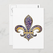Fleur de Lis met patroon - 04 Briefkaart (Voorkant / Achterkant)