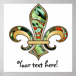 Fleur de Lis met patroon - 07 Poster