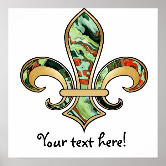 Fleur de Lis met patroon - 07 Poster (Voorkant)