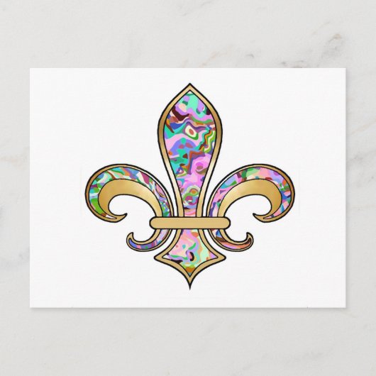 Fleur de Lis met patroon - 09 Briefkaart (Voorkant)