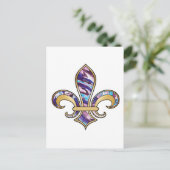 Fleur de Lis met patroon - 10 Briefkaart (Staand voorkant)