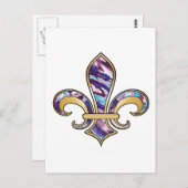 Fleur de Lis met patroon - 10 Briefkaart (Voorkant / Achterkant)