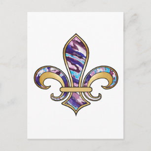 Fleur de Lis met patroon - 10 Briefkaart