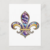 Fleur de Lis met patroon - 10 Briefkaart (Voorkant)