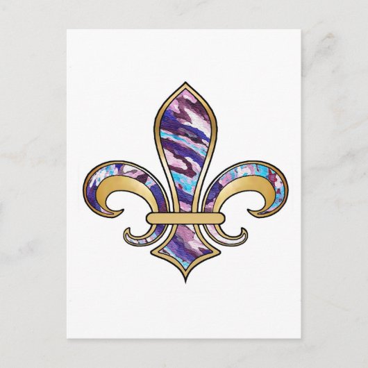 Fleur de Lis met patroon - 10 Briefkaart (Voorkant)