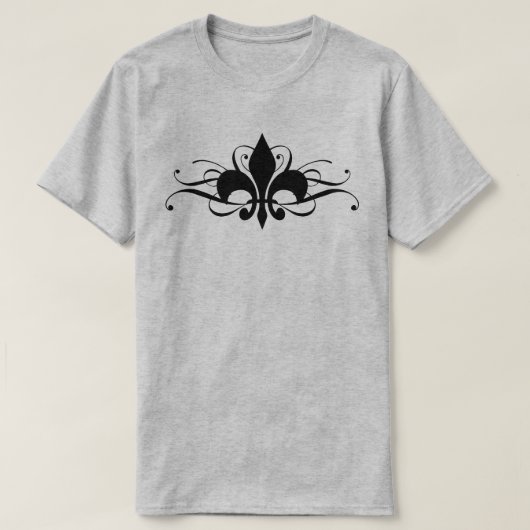 Fleur de Lis met wervelingen T-shirt (Design voorkant)