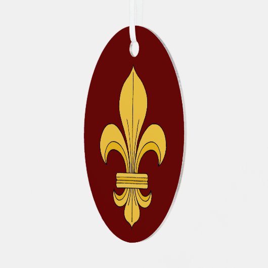Fleur-de-lis Metalen Ornament (Voorkant links)