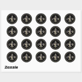 Fleur de Lis Metallic Gold Ronde Sticker (Vel)
