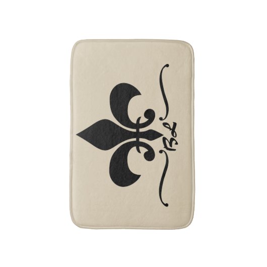 Fleur de Lis Monogram Badmat (Voorkant Verticaal)
