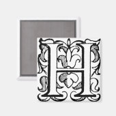 Fleur de Lis Monogram "H" - Magnet (Voorkant / Achterkant)