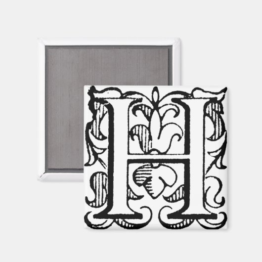 Fleur de Lis Monogram "H" - Magnet (Voorkant / Achterkant)