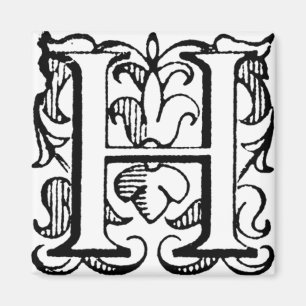 Fleur de Lis Monogram "H" - Magnet