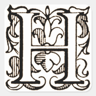 Fleur de Lis Monogram "H" - Sticker