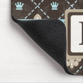 Fleur De Lis Monogram Muismat Blue Ribbon (Hoek)