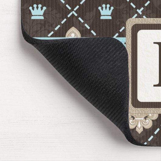 Fleur De Lis Monogram Muismat Blue Ribbon (Hoek)