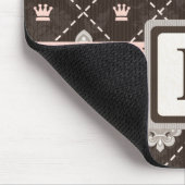 Fleur De Lis Monogram Muismat Roze lint (Hoek)