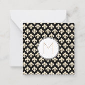 Fleur De Lis Monogram Notitiekaartje (Voorkant)